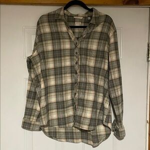 Weatherproof Vintage Gray and Tan Plaid Shirt, Sz XL